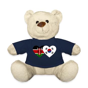 Kenia Südkorea Flagge Herz - Teddy - French Navy - Vorne