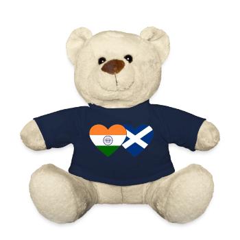 India Scotland Flag Heart - Teddy Bear - french navy - Front