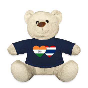 Indien Thailand Flagge Herz - Teddy - French Navy - Vorne