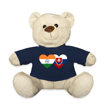 Indien Slowakei Flagge Herz - Teddy - French Navy - Vorne
