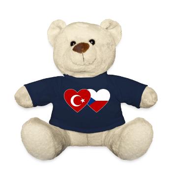 Türkei Tschechien Flagge Herz - Teddy - French Navy - Vorne