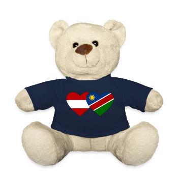 Österreich Namibia Flagge Herz - Teddy - French Navy - Vorne
