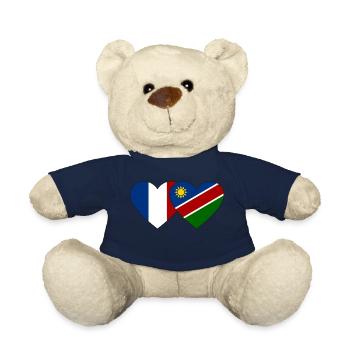Frankreich Namibia Flagge Herz - Teddy - French Navy - Vorne