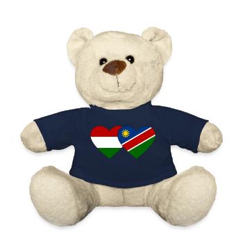 Ungarn Namibia Flagge Herz - Teddy - French Navy - Vorne
