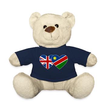Großbritannien Namibia Flagge Herz - Teddy - French Navy - Vorne