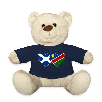 Schottland Namibia Flagge Herz - Teddy - French Navy - Vorne