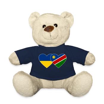 Ukraine Namibia Flagge Herz - Teddy - French Navy - Vorne