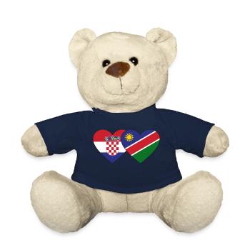 Kroatien Namibia Flagge Herz - Teddy - French Navy - Vorne
