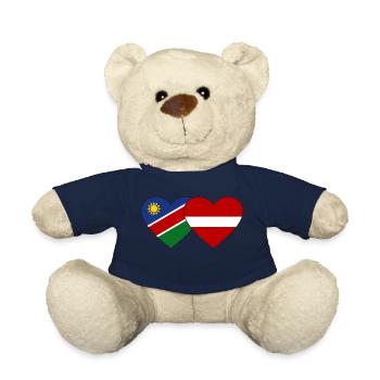 Namibia Latvia Flag Heart - Teddy Bear - french navy - Front