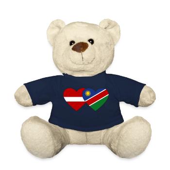 Lettland Namibia Flagge Herz - Teddy - French Navy - Vorne