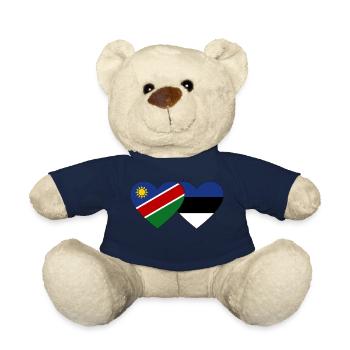 Namibia Estland Flagge Herz - Teddy - French Navy - Vorne