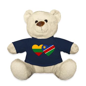 Litauen Namibia Flagge Herz - Teddy - French Navy - Vorne