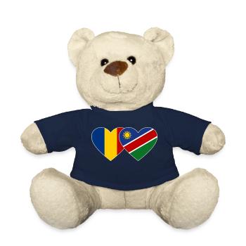 Rumänien Namibia Flagge Herz - Teddy - French Navy - Vorne