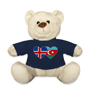 Islande Azerbaïdjan Drapeau Coeur - Nounours - bleu marine - Devant