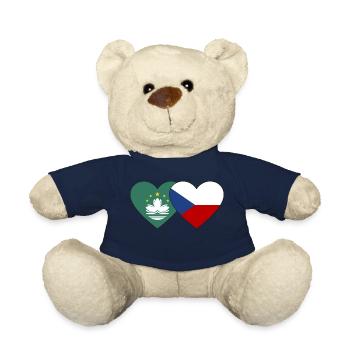 Macau Tschechien Flagge Herz - Teddy - French Navy - Vorne