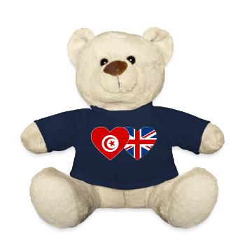 Tunesien Großbritannien Flagge Herz - Teddy - French Navy - Vorne