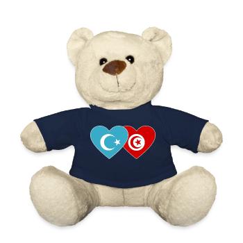 Uyghurs Tunisia flag heart - Teddy Bear - french navy - Front