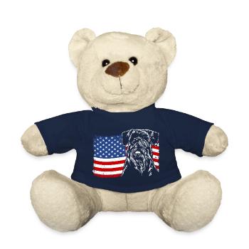 Schnauzer America Flag Dog Dogs Wilsigns - Teddy Bear - french navy - Front