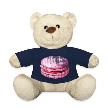 Pink Macaron - Teddy Bear - french navy - Front