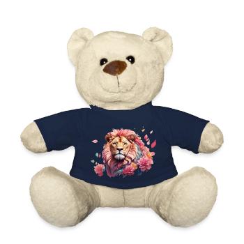 Löwe, Raubtier, Blumen, romantisch, König, Mähne - Teddy - French Navy - Vorne