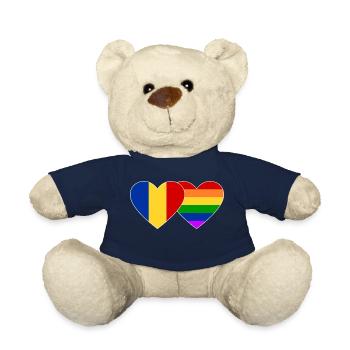 Drapeau arc-en-ciel de Roumanie - Nounours - bleu marine - Devant