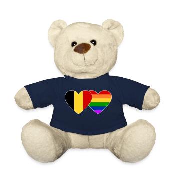 Belgien Regenbogen Flagge - Teddy - French Navy - Vorne
