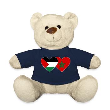 Palästina Marokko Flagge Herz - Teddy - French Navy - Vorne