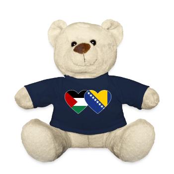 Palestine Bosnie Drapeau Coeur - Nounours - bleu marine - Devant
