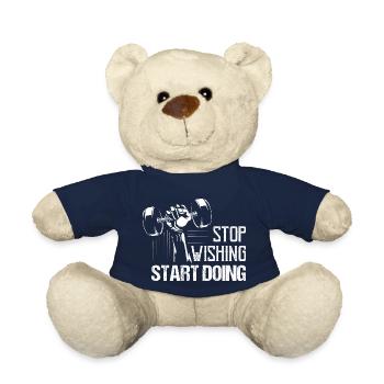 Stop Wishing Start Doing Workout Training Weight L - Teddy Bear - french navy - Front