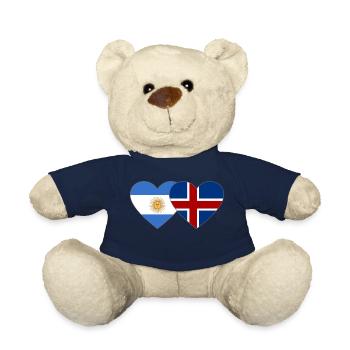 Argentine Islande Drapeau Coeur - Nounours - bleu marine - Devant