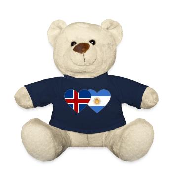 Islande Argentine Drapeau Coeur - Nounours - bleu marine - Devant