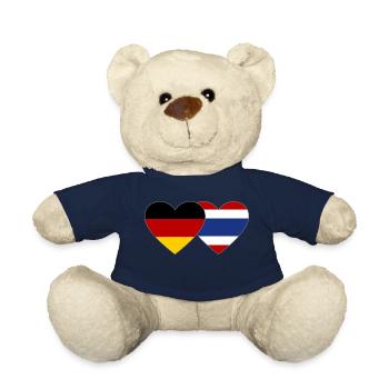 Deutschland Thailand Flagge Herz - Teddy - French Navy - Vorne