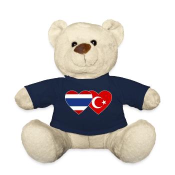 Thailand Türkiye flag heart - Teddy Bear - french navy - Front