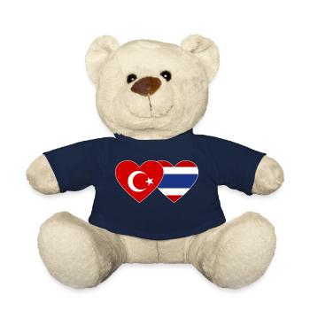 Türkei Thailand Flagge Herz - Teddy - French Navy - Vorne