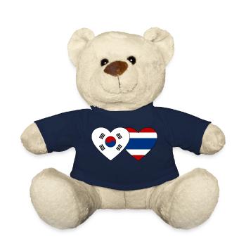 Südkorea Thailand Flagge Herz - Teddy - French Navy - Vorne
