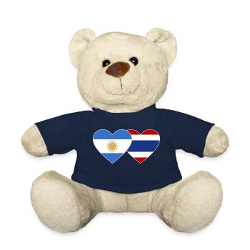 Argentine Thaïlande Drapeau Coeur - Nounours - bleu marine - Devant