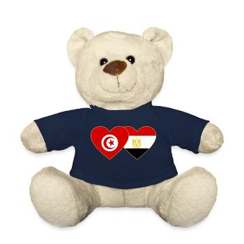 Tunisia Egypt Flag Heart - Teddy Bear - french navy - Front