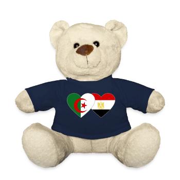 Algeria Egypt Flag Heart - Teddy Bear - french navy - Front