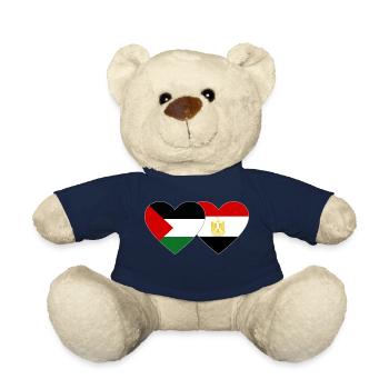 Palestine Egypt Flag Heart - Teddy Bear - french navy - Front