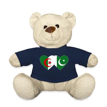 Algeria Pakistan Flag Heart - Teddy Bear - french navy - Front