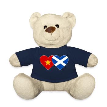 Vietnam Scotland Flag Heart - Teddy Bear - french navy - Front