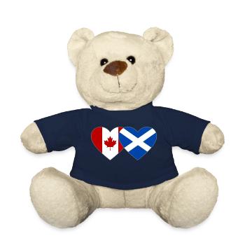 Canada Scotland Flag Heart - Teddy Bear - french navy - Front