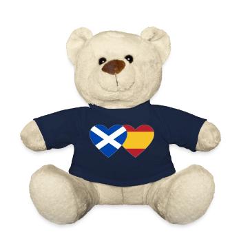 Ecosse Espagne Drapeau Coeur - Nounours - bleu marine - Devant