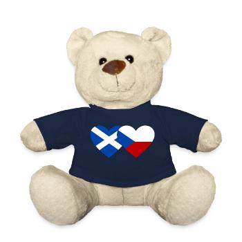 Schottland Tschechien Flagge Herz - Teddy - French Navy - Vorne