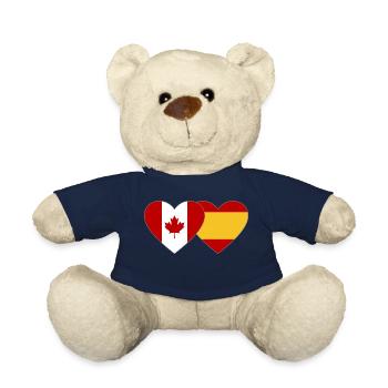 Canada Espagne Drapeau Coeur - Nounours - bleu marine - Devant