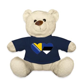 Bosnien Estland Flagge Herz - Teddy - French Navy - Vorne
