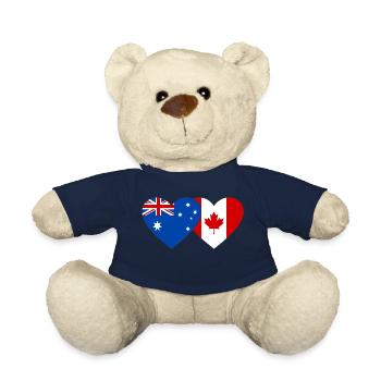 Australie Canada drapeau coeur - Nounours - bleu marine - Devant
