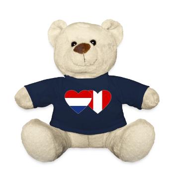 Hollande Pérou drapeau coeur - Nounours - bleu marine - Devant
