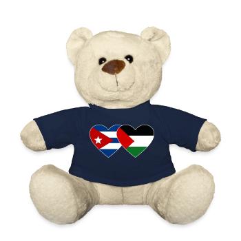 Cuba Palestine drapeau coeur - Nounours - bleu marine - Devant