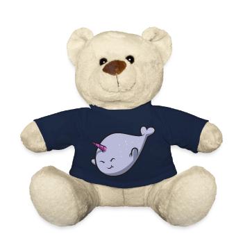 Narwhal Unicorn Whale - Teddy Bear - french navy - Front